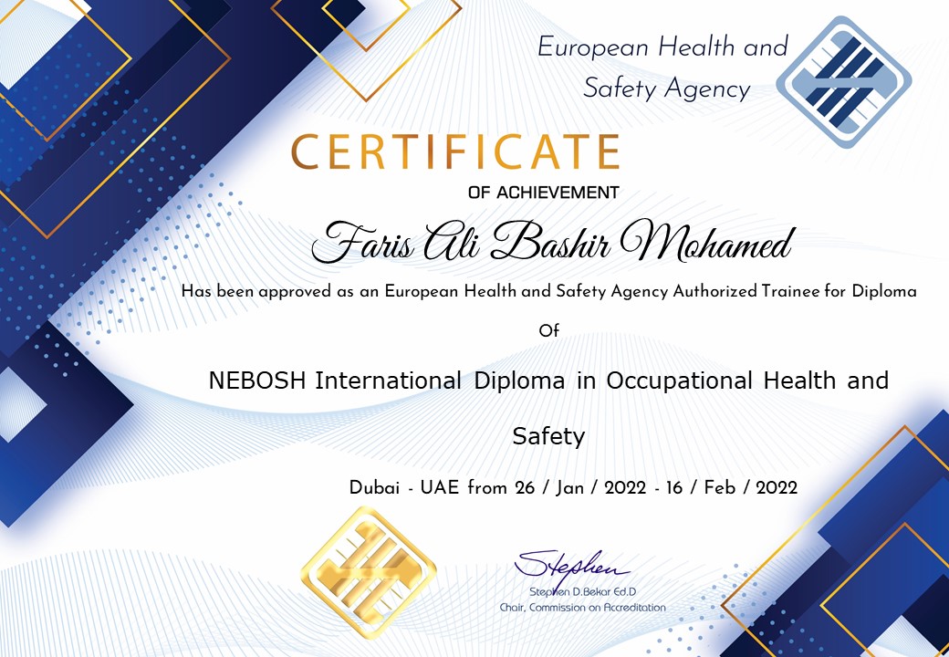 Faris Ali Bashir Mohamed – European Health and Safety Agency